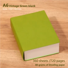 SHEIN 1 Piece Minimalist Style PU Leather Blank Undated Notebook, 360 Pages (720 Pages), Portable Sketchbook, Suitable For Students, Business Gifts, Office Meetings - Chinese Language Back To School