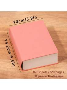 SHEIN 1 Piece Minimalist Style PU Leather Blank Undated Notebook, 360 Pages (720 Pages), Portable Sketchbook, Suitable For Students, Business Gifts, Office Meetings - Chinese Language Back To School
