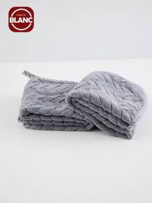 Madebyblanc 1 Pc Wheat Absorbent Quick Dry Coral Fleece Face Towel Home Bathroom Decor - Dark Grey - View 2