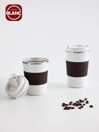 SHEIN Basic living Stainless Steel Coffee Cup Thermal Mug Non-slip Travel Car Insulated Bottle