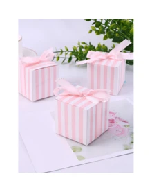 10 buah Kotak Hadiah Pesta Pernikahan Vertikal Warna Pink - MultiWarna - View 3