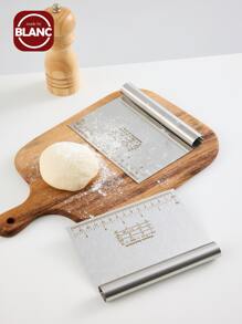 1pc Stainless Steel Dough Cutter, Silver Dough Scraper For Baking