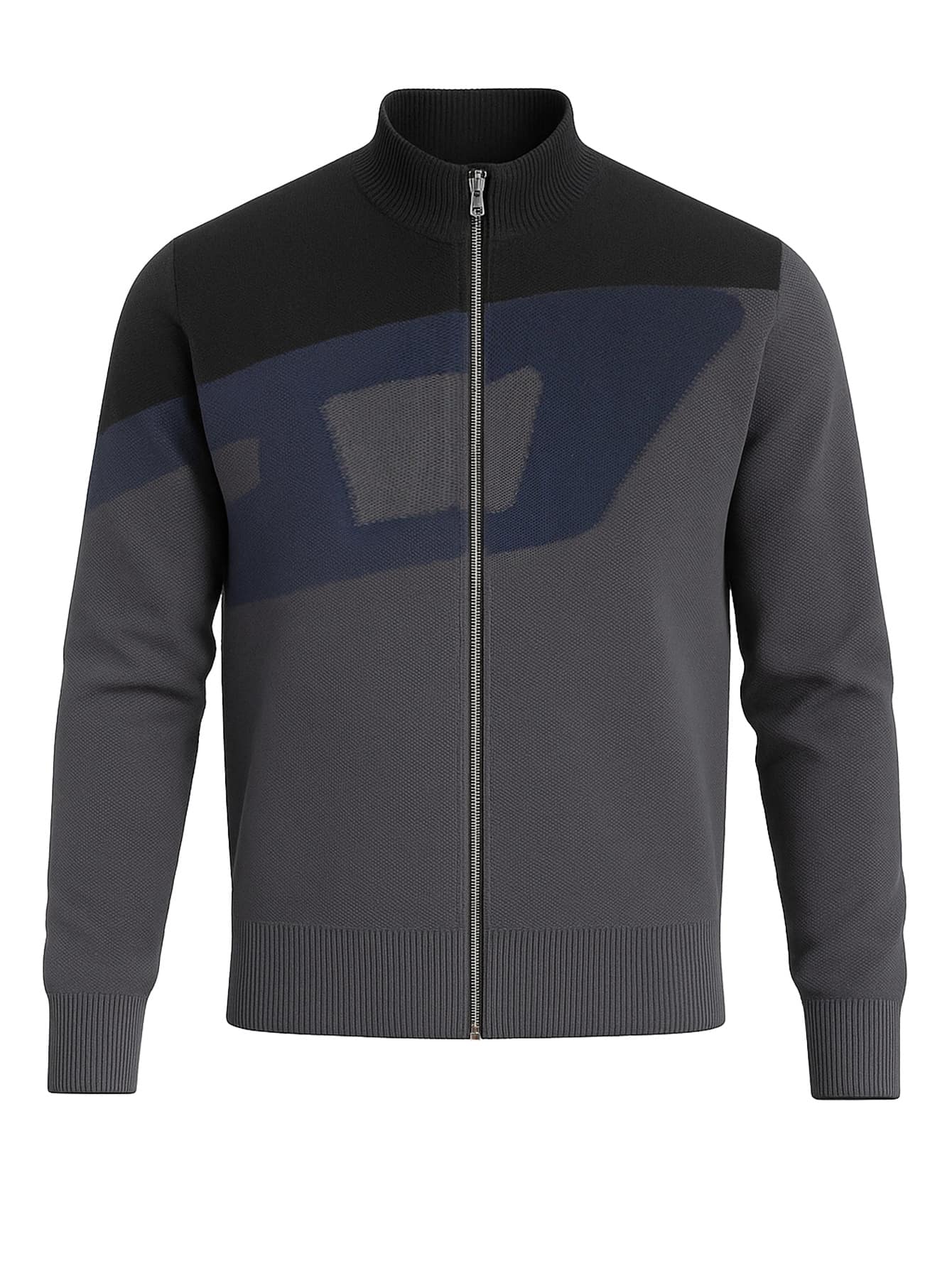 Diesel Áo khoác cardigan chắp vá màu sắc thường ngày K-ZACK dành cho nam vào mùa thu/đông - Xám - Xem 1