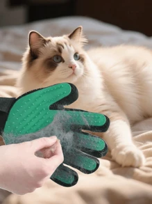 1 Piece Pet Hair Removal Massage Cleaning Gloves, Cleaning And Grooming, No Harm To Couples, Cat And Dog Grooming Gloves 1 Piece Right Hand - Pink - View 4