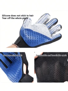 1 Piece Pet Hair Removal Massage Cleaning Gloves, Cleaning And Grooming, No Harm To Couples, Cat And Dog Grooming Gloves 1 Piece Right Hand - Pink - View 3