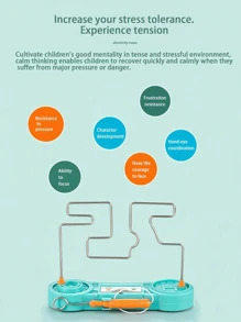 1 件电子迷宫专注力游戏 STEM 专注力训练器，带安全电路，多级挑战，用于专注力培养学习工具学校活动用品 - 彩色 - 查看 4