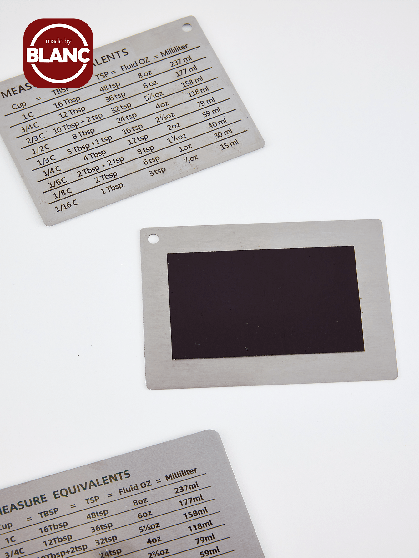1 pièce aimant de réfrigérateur en acier inoxydable, avec plaque d'échelle magnétique, tableau de comparaison des unités de cuisson