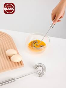 1pc Stainless Steel Whisk, Multifunction Egg Beater For Kitchen