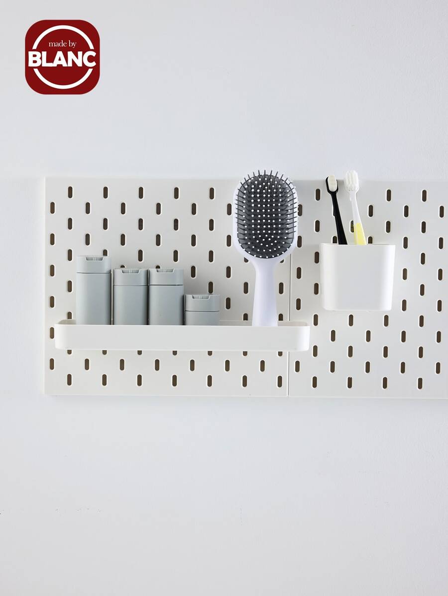 Madebyblanc 1Pc Storage Bin Organize Cutlery in Pegboard Combination Kit Accessories Pegboard Accessories,Various Tools Storage Arrange System Kit, For Garage Workbench/Craft Room/Office/Playroom/Home Kitchen Organization - White - View 1