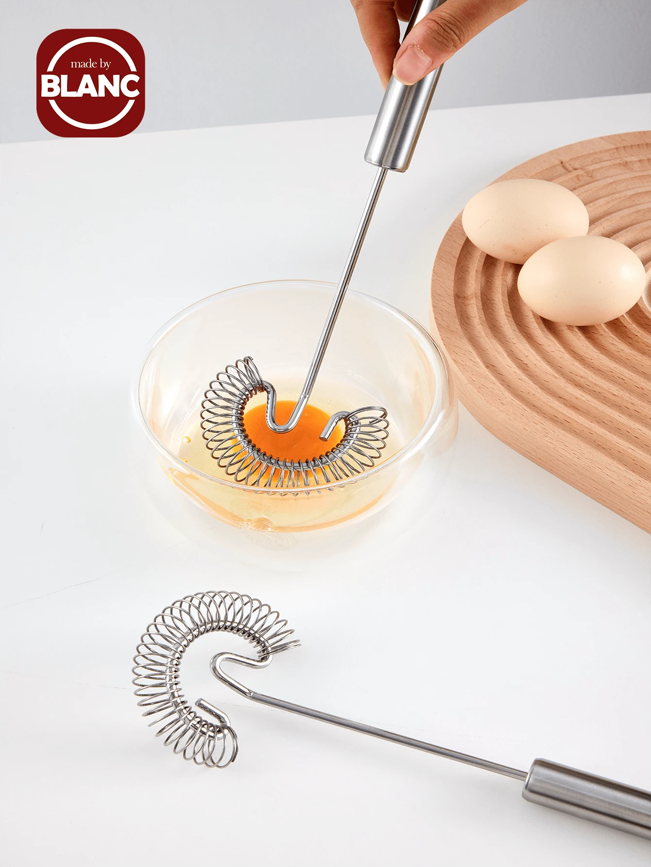 1pc Stainless Steel Whisk, Multifunction Egg Beater For Kitchen