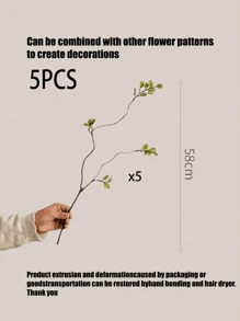 1/3/5/8/10pcs,Artificial Banyan Leaves, Long Stem - Perfect For Flower Arrangements, Home Office - Can Be Used As Vase Fillers And Bouquets - Perfect Home Decor, Office Decor, And Mother's Day Gifts