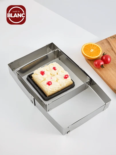 Square Cake Mold Ring, 6-11 inch Adjustable Stainless Steel Mousse Cake Ring Square Cookie Cutter Pastry Baking Mold for Birthday Cake, Party Dessert, Tiramisu