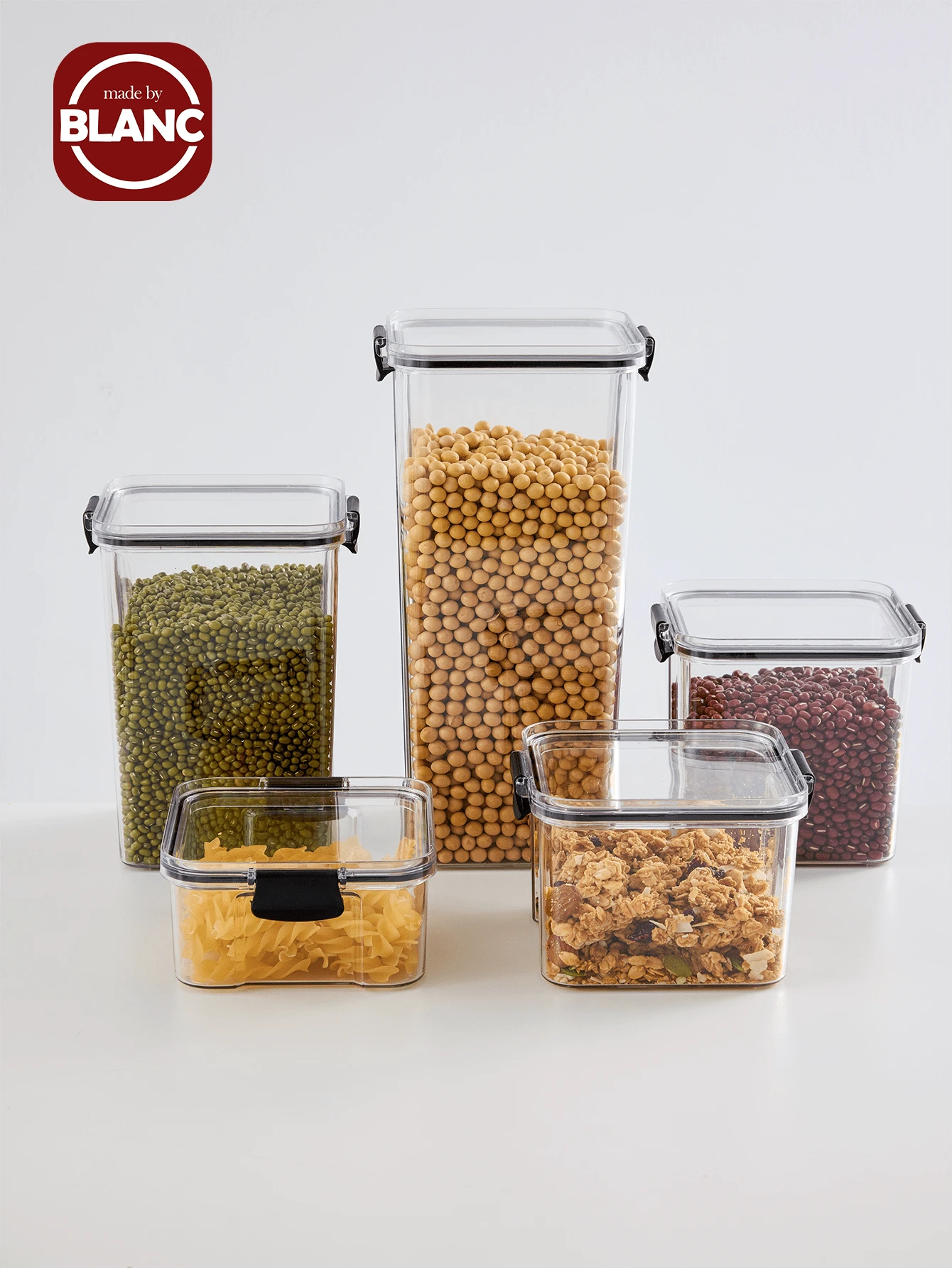 square kitchen storage jar, clear food storage box 1pc