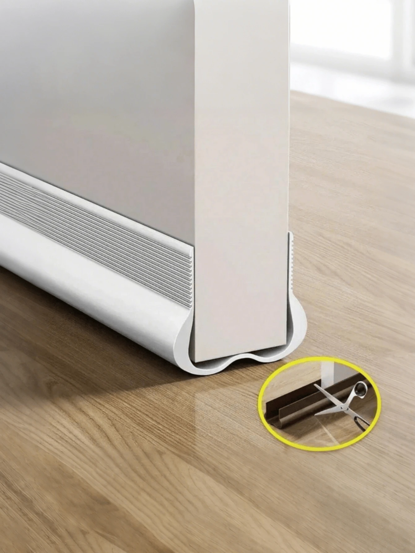 Adjustable Plastic Door Draft Stopper Draft Proof Noise Reduction Insect Protection Waterproof Soft PVC Bottom Gap Seal Soundproofing Easy Install For Home Doors Protection Bottom Protector Weather Strip Home Improvement Indoor Use