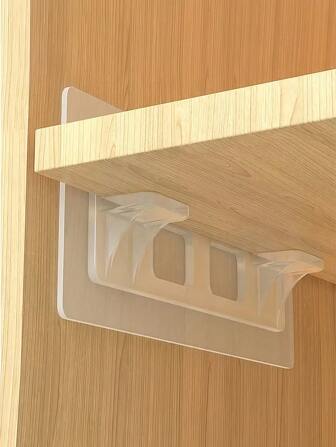 2/4/6/10 Packs No Drill Closet Sh Brackets Heavy Duty Adhesive Non Adjustable Shelves Support For Wardrobe Storage - Sturdy Layer Organizer Holders
