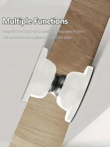 1 个独立包装，易于安装的壁挂式磁性门挡，酒店级静音操作，具有硅胶防撞保护，抛光金属表面，非常适合卧室、厨房和浴室 - 白色 - 查看 2