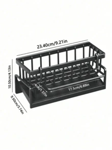 SHEIN 1PC Plastic Sponge Holder For Kitchen Sink - Soap Storage Basket With Drainage Holes, Multifunctional Sink Organizer, Dish Sponge Caddy, Countertop Organizer, Kitchen Accessories, Bathroom Storage, Waterproof, Space Saving, Easy To Clean, Modern Home Decor