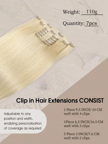 613 Clip In Hair Extensions Real Human Hair, 20 Inch Remy Human Hair Clip In Extensions, Invisible Natural Straight Seamless Clip Ins Hair Extensions - S613 - View 3
