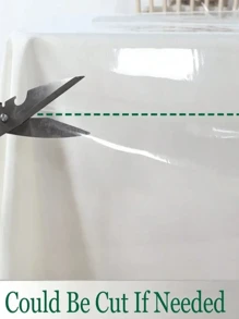 SHEIN Clear Vinyl Tablecloth Waterproof Wrinkle Resistant PVC Plastic Table Cover For Dining Table Picnic Outdoor Party Rectangular Square Table Protection Easy Clean Cut To Size Craft Projects Home Kitchen Decor Washable Reusable