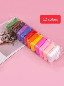 Set de 12/24/36 colores de arcilla blanca modelable de secado al aire hecha a mano, arcilla de modelado colorida de colores al azar para volver a la escuela