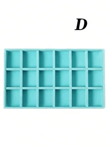 天鹅绒珠宝托盘，大容量珠宝收纳盒，带独立隔层，可堆叠珠宝展示架，可放置耳环、项链、手镯、戒指、发夹、发带等。