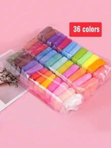 Set de 12/24/36 colores de arcilla blanca modelable de secado al aire hecha a mano, arcilla de modelado colorida de colores al azar para volver a la escuela