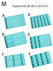 天鹅绒珠宝托盘，大容量珠宝收纳盒，带独立隔层，可堆叠珠宝展示架，可放置耳环、项链、手镯、戒指、发夹、发带等。