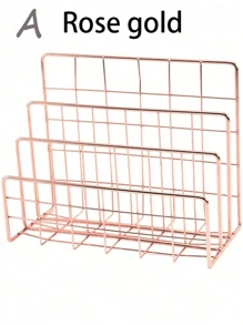 SHEIN Prateleira de armazenamento multicamadas para cartas e livros, decoração minimalista para a volta às aulas