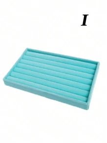 天鹅绒珠宝托盘，大容量珠宝收纳盒，带独立隔层，可堆叠珠宝展示架，可放置耳环、项链、手镯、戒指、发夹、发带等。