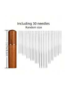 1 套 30 件老年人穿线器、缝纫针穿线器、缝纫针插入器、绣花针穿线器、红木针管、木针管、家用工业缝纫针穿线器  缝纫用品钩针工艺用品，适用于老年人、视障人士情人节、情人节、储物盒、储物容器 - 彩色 - 查看 12