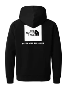 The North Face هودي رجالي بأكمام راغلان غرافك - الأسود - مشاهدة 2