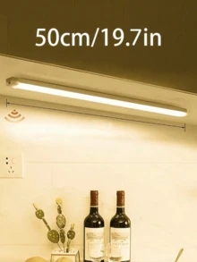 1 件 LED 运动传感器夜灯，白色/暖白色 USB 可充电 LED 橱柜灯，磁性橱柜下无线照明，适用于衣柜、橱柜、楼梯、储藏室 - 白色 - 查看 11