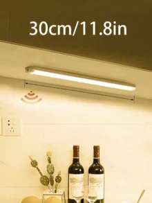 1 件 LED 运动传感器夜灯，白色/暖白色 USB 可充电 LED 橱柜灯，磁性橱柜下无线照明，适用于衣柜、橱柜、楼梯、储藏室 - 白色 - 查看 14