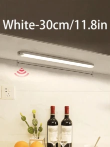 1 件 LED 运动传感器夜灯，白色/暖白色 USB 可充电 LED 橱柜灯，磁性橱柜下无线照明，适用于衣柜、橱柜、楼梯、储藏室 - 白色 - 查看 15