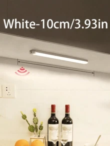 1 件 LED 运动传感器夜灯，白色/暖白色 USB 可充电 LED 橱柜灯，磁性橱柜下无线照明，适用于衣柜、橱柜、楼梯、储藏室 - 白色 - 查看 8