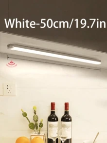 1 件 LED 运动传感器夜灯，白色/暖白色 USB 可充电 LED 橱柜灯，磁性橱柜下无线照明，适用于衣柜、橱柜、楼梯、储藏室 - 白色 - 查看 12
