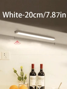 1 件 LED 运动传感器夜灯，白色/暖白色 USB 可充电 LED 橱柜灯，磁性橱柜下无线照明，适用于衣柜、橱柜、楼梯、储藏室 - 白色 - 查看 13