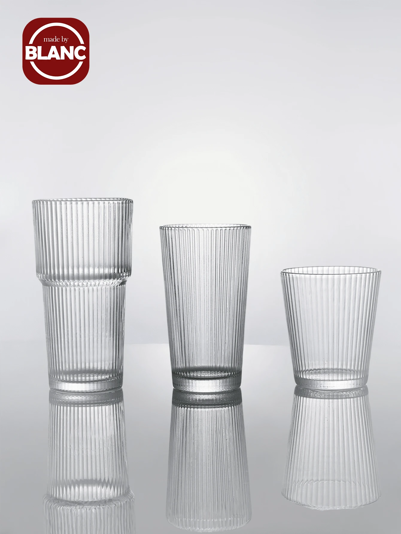 1PC Ly thủy tinh pha chế cocktail vân dọc, Cốc cà phê trong suốt đơn giản, Cốc đựng đồ uống lạnh tại nhà, Cốc đựng sữa, Cốc đựng nước ép, Cốc đựng kem - Đồ dùng nhà bếp, Quán cà phê, Nhà hàng - Trong sáng - Xem 1