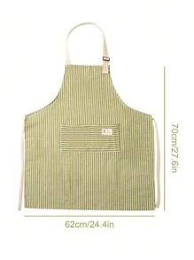 SHEIN 1 pieza Delantal ajustable de rayas de colores para hombres y mujeres, delantal de cocina de estilo sencillo con bolsillos para chef, mesero, cocina, barbacoa, estilista, herramienta de cocina, lavable a máquina (rayas verdes) regalo navideño