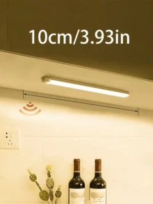 1 件 LED 运动传感器夜灯，白色/暖白色 USB 可充电 LED 橱柜灯，磁性橱柜下无线照明，适用于衣柜、橱柜、楼梯、储藏室 - 白色 - 查看 10