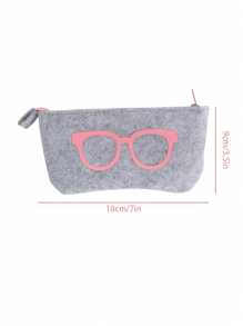 SHEIN 1pc Thickened Felt Eyeglass Bag, Stylish Unisex Knitted Felt Glasses Bag,Storage Bag, Suitable For Sunglasses, Essentials For Summer Trip To The Beach Christmas For Holiday Gift Giving,Boho Vibes - Pink - View 9