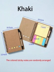 SHEIN 1 buah (Termasuk Pena) Set Buku Catatan Kombinasi, Cocok untuk Catatan Kerja, Pesan Rumah, Penanda Belajar, Pembatas Buku Indeks, Perlengkapan Alat Tulis Kantor, Hadiah Alat Tulis untuk Kembali ke Sekolah, Ulang Tahun, Hari Raya, Hadiah untuk Pelajar - MultiWarna - View 17