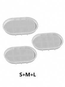 椭圆形托盘树脂铸造模具套装 - 适用于珠宝碗、盆、石膏、混凝土、DIY 工艺品的硅胶模具 - 适用于树脂艺术的椭圆形和混合形状模具套件 - 白色 - 查看 12