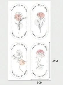 SHEIN 100 miếng/gói nhãn dán cảm ơn hình hoa, nhãn niêm phong hộp quà, trang trí bao bì, cho ngày lễ tình nhân, đám cưới ngày lễ tình nhân, sinh nhật, đồ dùng đám cưới, đồ trang trí đám cưới - Nhiều màu - Xem 8