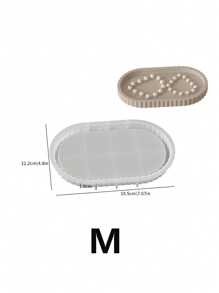 椭圆形托盘树脂铸造模具套装 - 适用于珠宝碗、盆、石膏、混凝土、DIY 工艺品的硅胶模具 - 适用于树脂艺术的椭圆形和混合形状模具套件 - 白色 - 查看 10