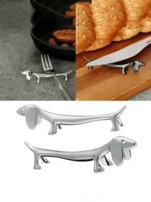 1 件不锈钢狗/鹿筷子架，日式可爱筷子架，汤匙架，刀叉架，腊肠犬餐具架，家居装饰，餐桌装饰，厨房，圣诞礼物