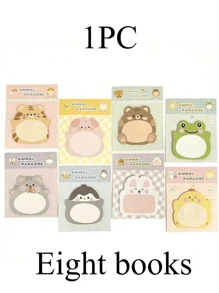 SHEIN Sách ngẫu nhiên Giấy ghi nhớ động vật hoạt hình dễ thương, Văn phòng phẩm cho học sinh, Ghi chú dán tin nhắn văn phòng, Quay lại trường học - Nhiều màu - Xem 12