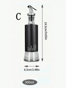 1 件不锈钢油瓶，带玻璃容器、油醋酱分配器、秤和夹子设计，适用于控油、家庭和厨房使用 - 彩色 - 查看 15