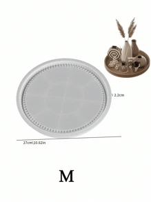 托盘模具硅胶模具适用于珠宝碗、盆、石膏、混凝土、DIY工艺品 - 树脂艺术混合形状模具套件、圆形泡泡珠托盘储物盒、环氧树脂模具、DIY香薰石膏板、硅胶模具 - 白色 - 查看 10
