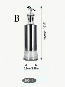 1 件不锈钢油瓶，带玻璃容器、油醋酱分配器、秤和夹子设计，适用于控油、家庭和厨房使用 - 彩色 - 查看 16